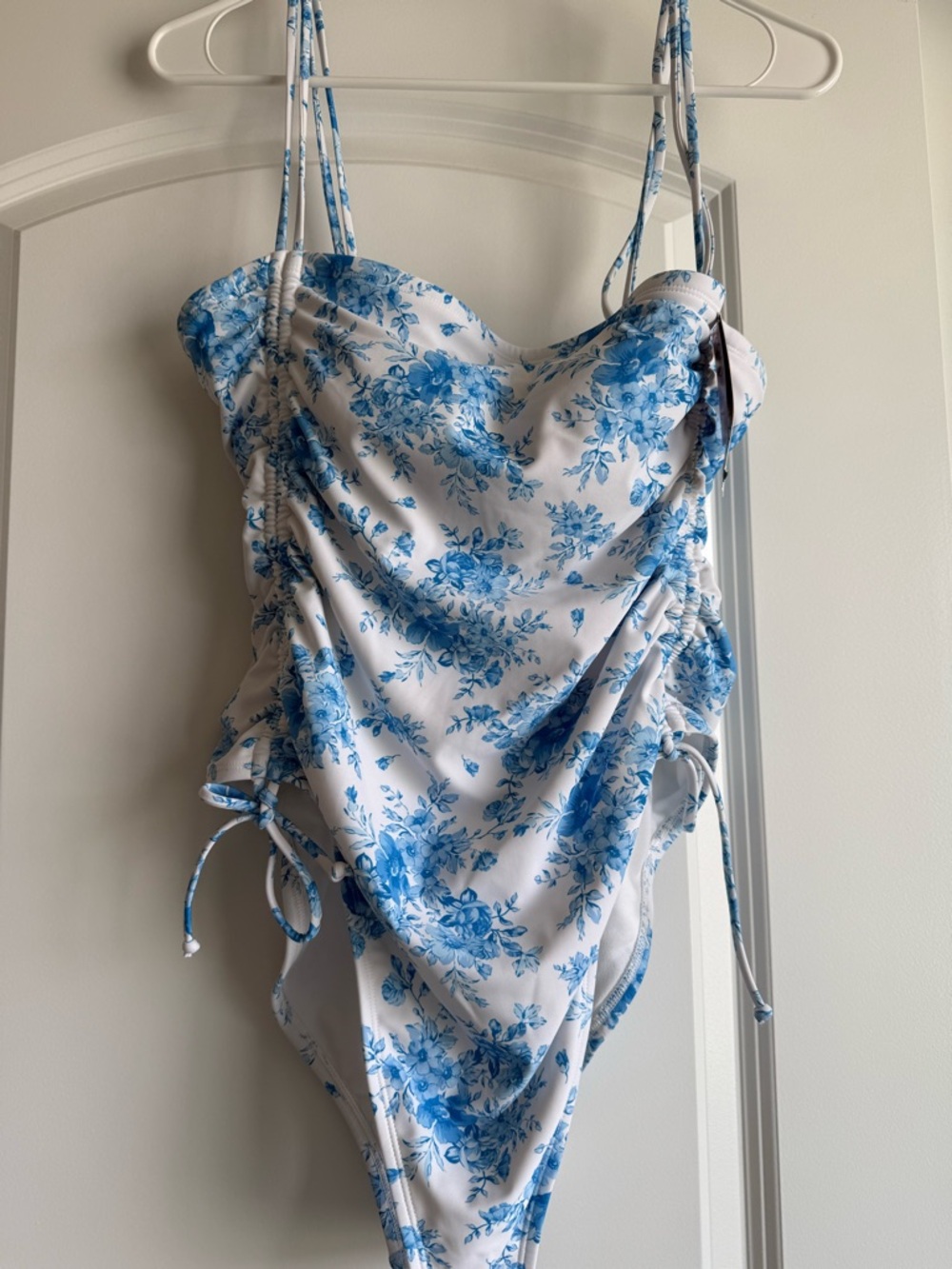 wild fable White Floral One-Piece Swimsuit with Bridgerton Vibes - Picture 4 of 10